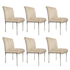 Set of 6 Polished Chrome Dining Chairs by Pierre Cardin