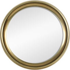 Circular Brass Framed Porthole Mirror by Mastercraft