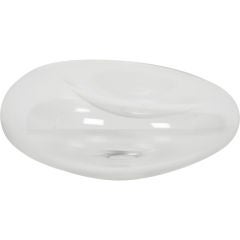 Asymmetrical Clear Murano Glass Bubble Bowl by Barbini 1