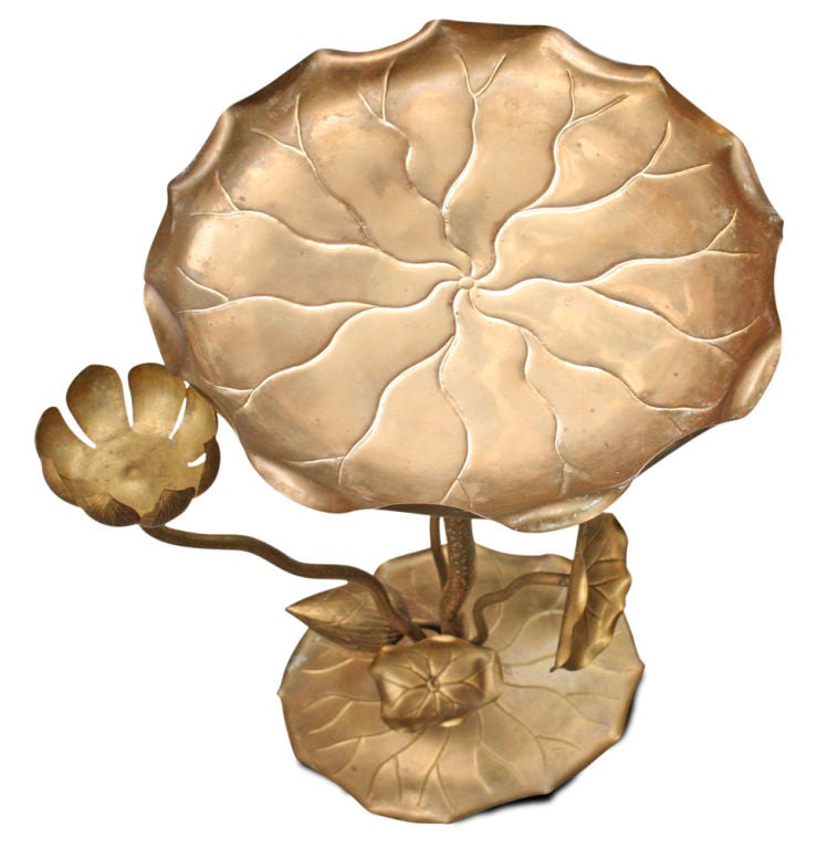 Hong Kong Brass Lotus Blossom Table by Carole Stupell