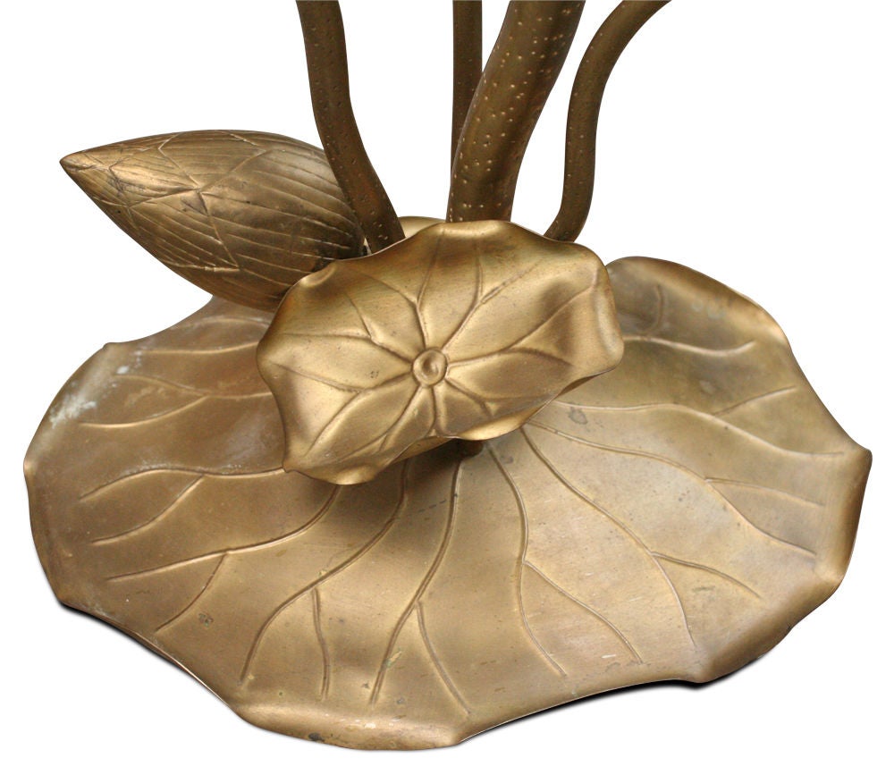 Brass Lotus Blossom Table by Carole Stupell In Excellent Condition In New York, NY