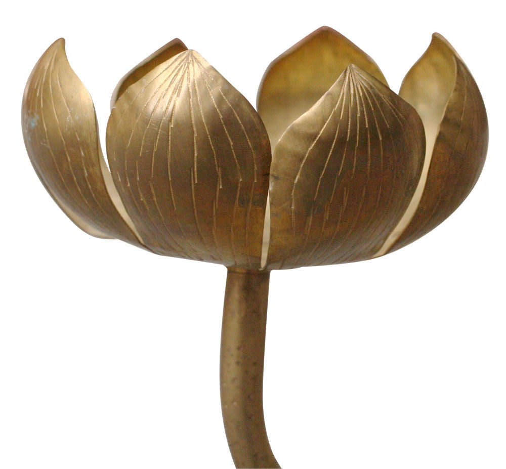 Mid-20th Century Brass Lotus Blossom Table by Carole Stupell