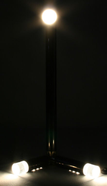 American Lucite Gunmetal and 24-Karat Gold Floor Lamp by Karl Springer For Sale 1