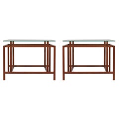 Danish Teak Architectural Frame End Tables by Henning Norgaard for Komfort