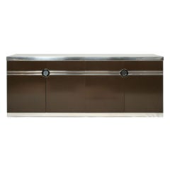 Chocolate Lacquered Credenza by Pierre Cardin