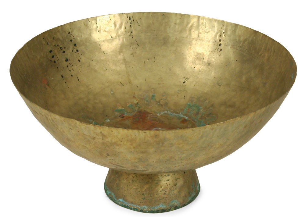 footed brass bowl