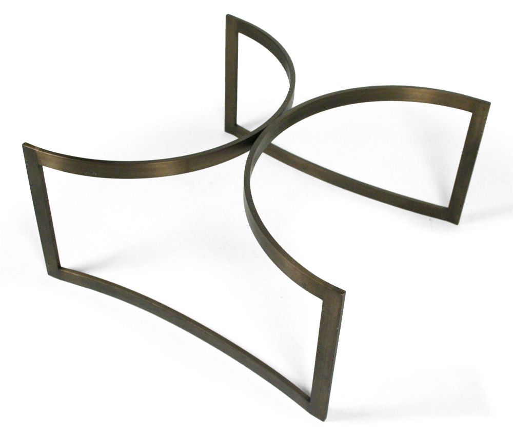 Late 20th Century Double Demi-Lune Bronze Base Table after Brueton