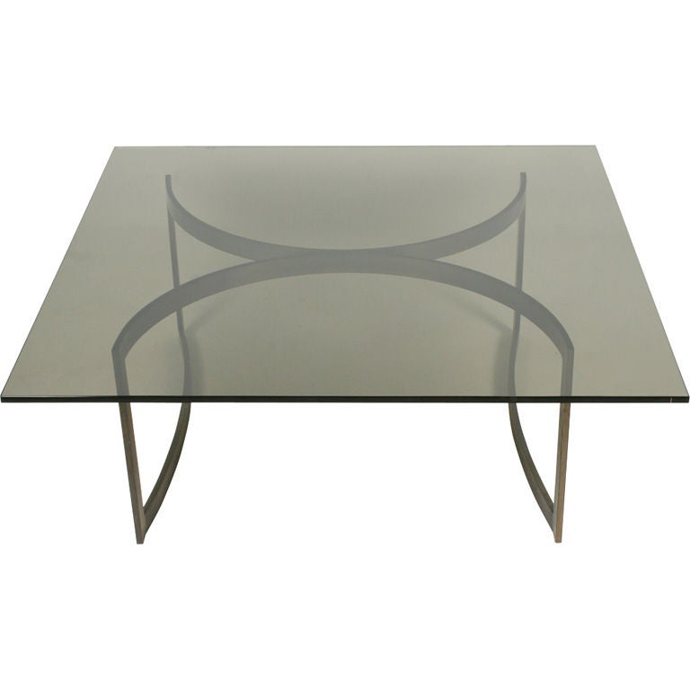 Double Demi-Lune Bronze Base Table after Brueton