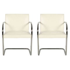 Pair of Cantilevered Brno Armchairs by Mies van der Rohe