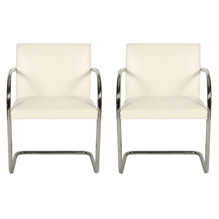 Pair of Cantilevered Brno Armchairs by Mies van der Rohe