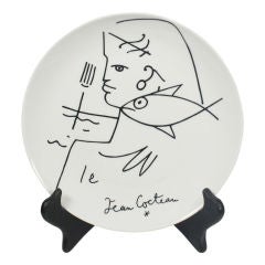 Hand Painted Plate by Jean Cocteau for Limoges