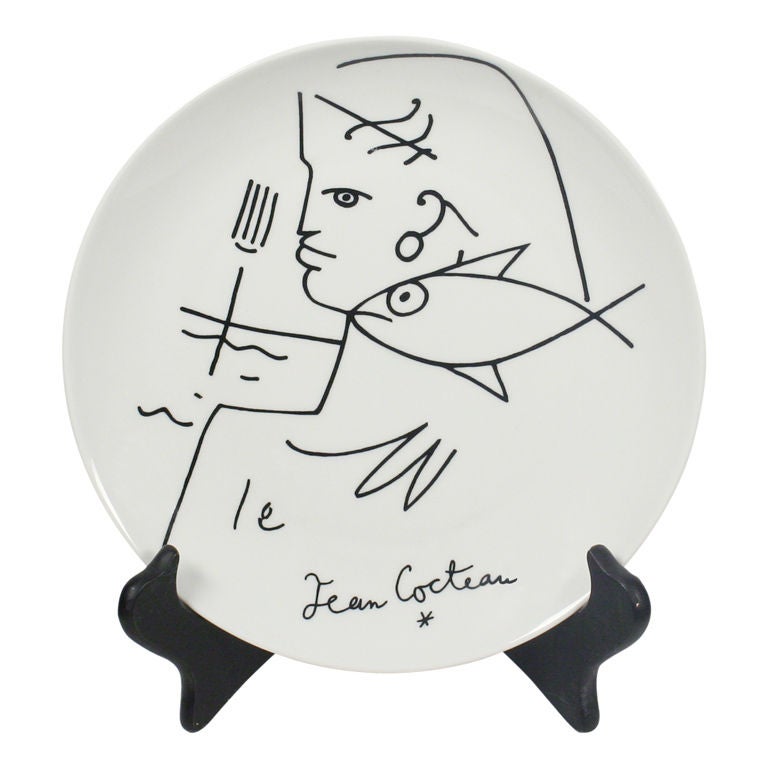 Hand Painted Plate by Jean Cocteau for Limoges