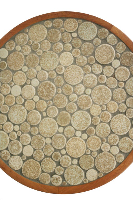 American Ceramic Coins Tile Top Occasional Table by Jane and Gordon Martz In Excellent Condition For Sale In New York, NY