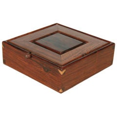 Vintage Perfect Square Rosewood Jewelry Box