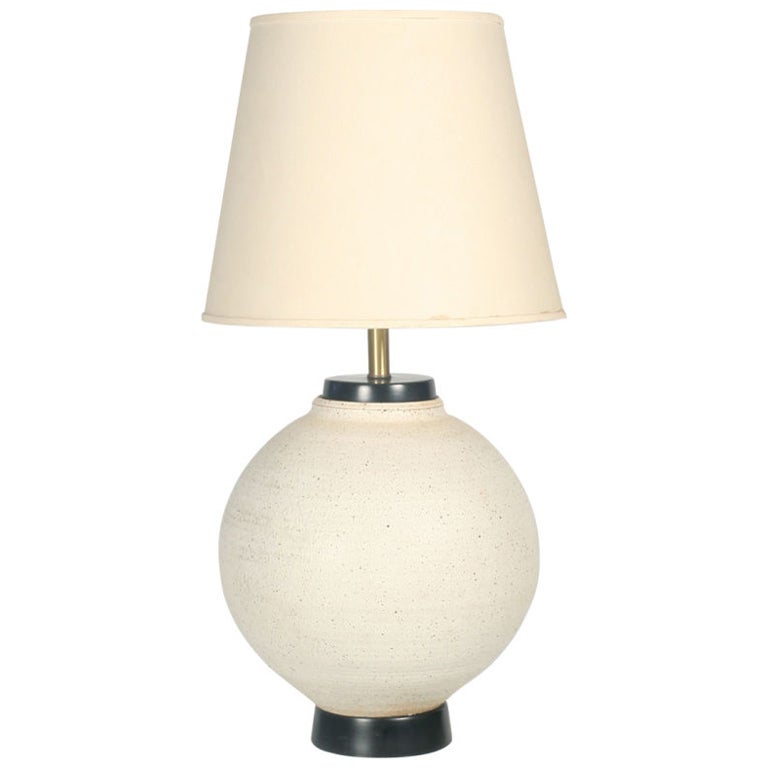 Large Round Speckle Glazed Ceramic, Camille Textured Ceramic Table Lamp