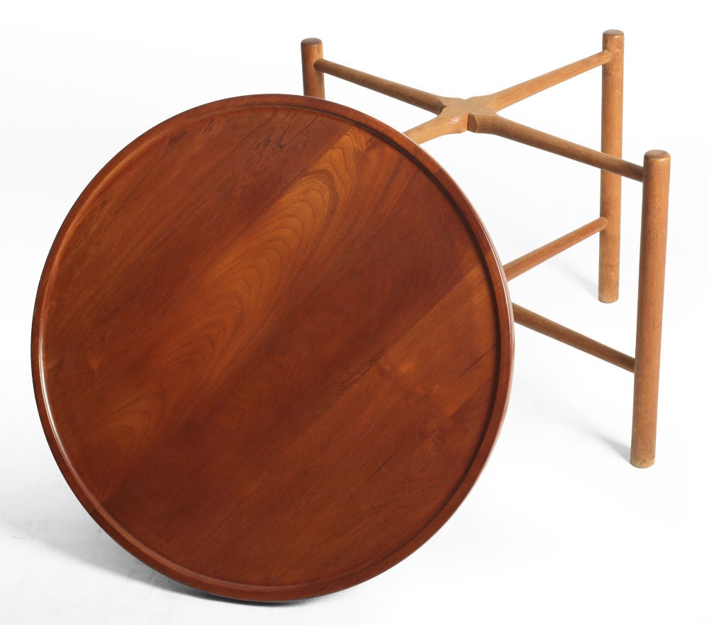 Oiled Danish Knock Down Occasional Table by Hans J. Wegner for Andreas Tuck For Sale