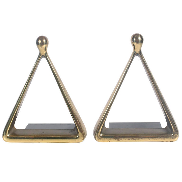 Bronze Triangle Bookends by Ben Seibel