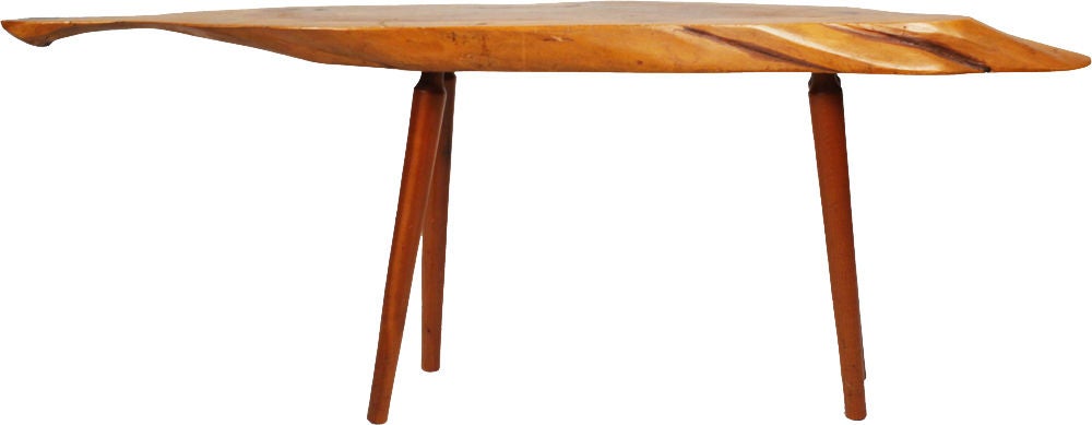 American Craftsman American Narrow Free Edge Cocktail Table by Roy Sheldon For Sale