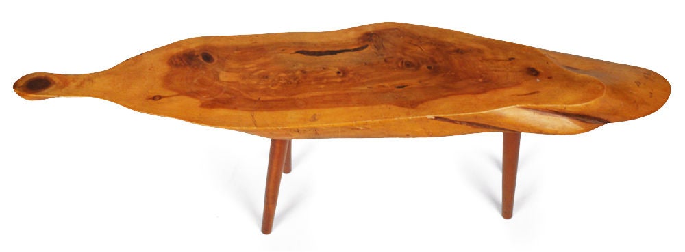 Mid-20th Century American Narrow Free Edge Cocktail Table by Roy Sheldon For Sale