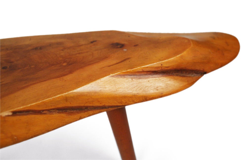 Walnut American Narrow Free Edge Cocktail Table by Roy Sheldon For Sale