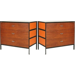 American Walnut Front Steel Frame Chests by George Nelson for Herman Miller