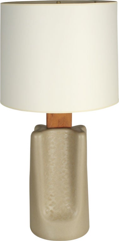 Oiled American Ceramic Table Lamp by Jane and Gordon Martz for Marshall Studios For Sale