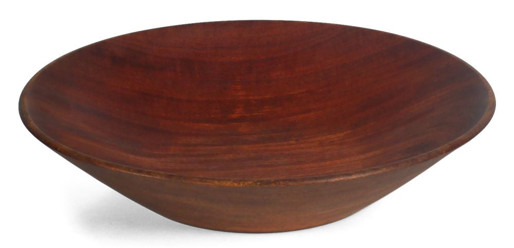 Organic Modern Studio Craft Lathe Turned Mahogany Fruit Bowl by Bob Stocksdale For Sale