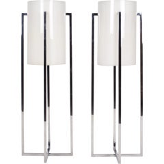 Pair of Tall Cruciform Table Lamps by Robert Sonneman 12