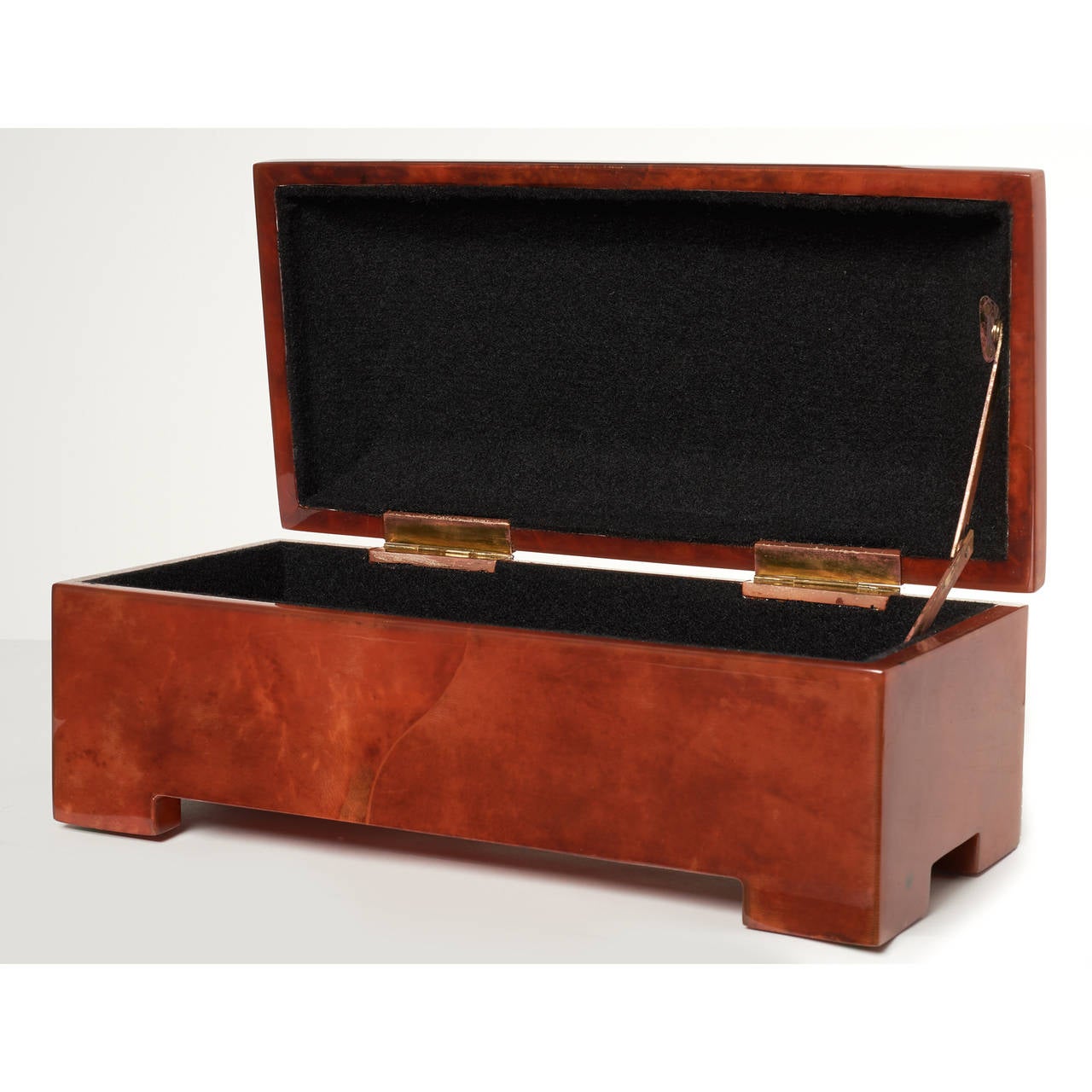 Philippine Blood Red Parchment Wrapped Casket Jewelry Box by Maitland-Smith