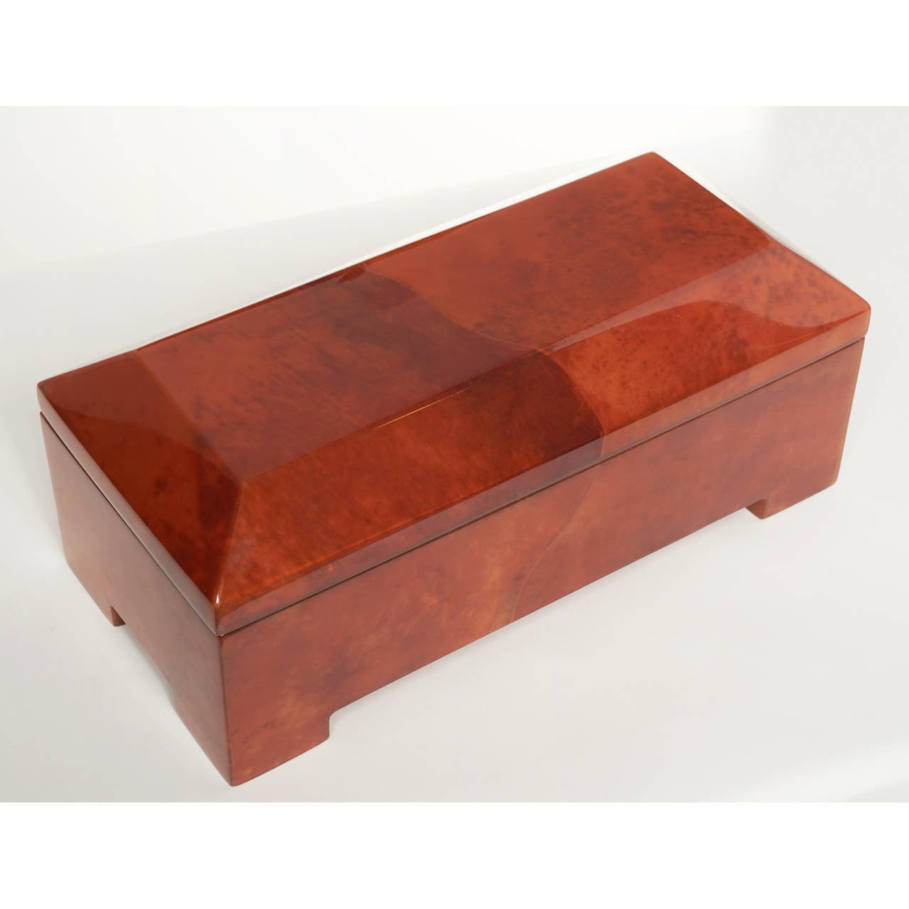 Blood Red Parchment Wrapped Casket Jewelry Box by Maitland-Smith In Excellent Condition In New York, NY