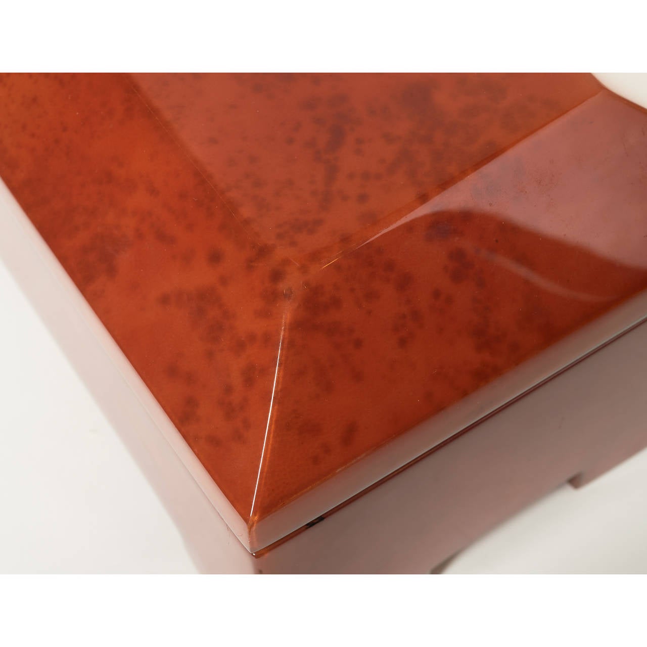 Goatskin Blood Red Parchment Wrapped Casket Jewelry Box by Maitland-Smith