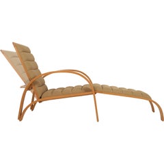 American Steam Bent Ash Frame Chaise Longue by Ward Bennett for Brickel Assoc.