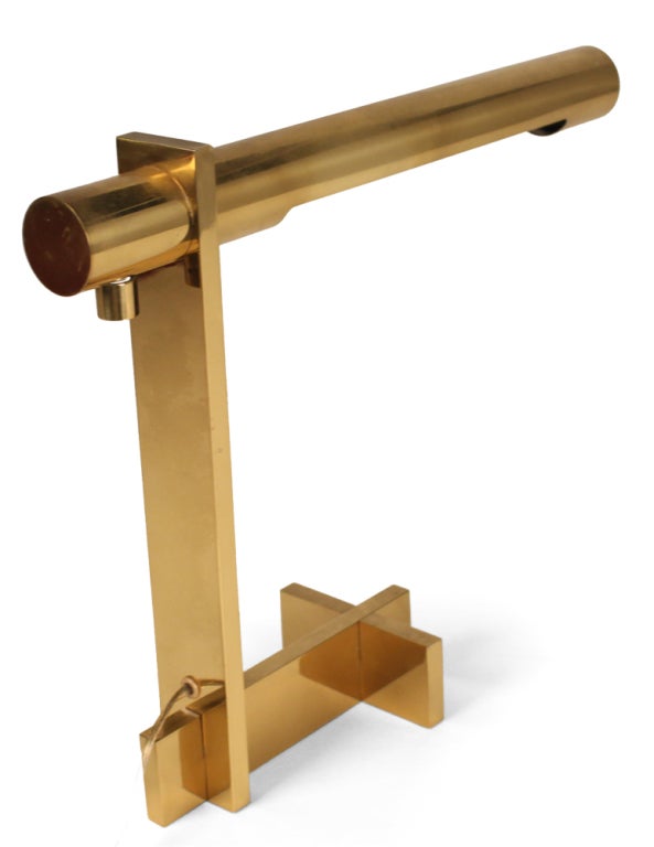 Polished Brass Cantilevered Desk Lamp by Casella 1