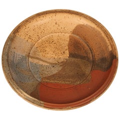 American Abstract Glazed Stoneware Charger by John Nickerson