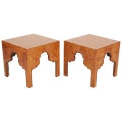 Pair of Burl Silhouette Occasional Tables by Drexel 10