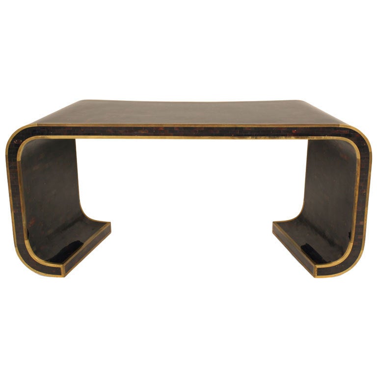 Penshell, Brass Waterfall Console Table by Maitland-Smith, Ltd.