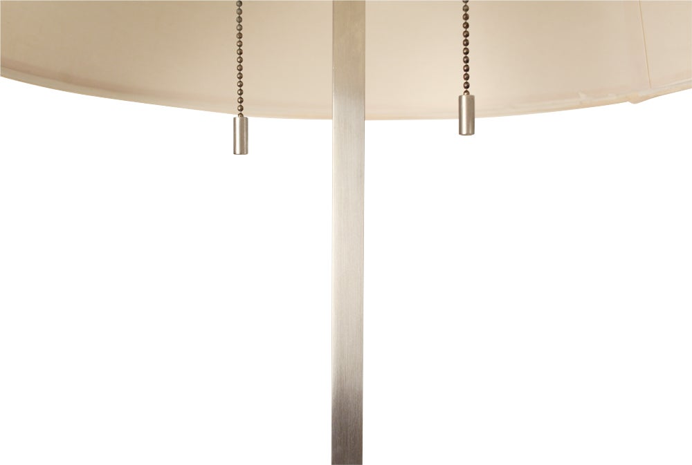 Mid-Century Modern American Satin Steel Floor Lamps by Stewart Ross James for Hansen, NYC For Sale