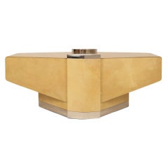 Custom Parchment 'Concorde' Cocktail Table by Lorin Marsh 11