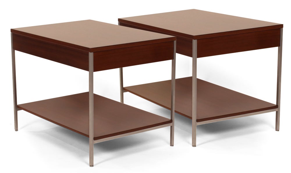 Walnut American Single Drawer End Tables by George Nelson for Herman Miller For Sale