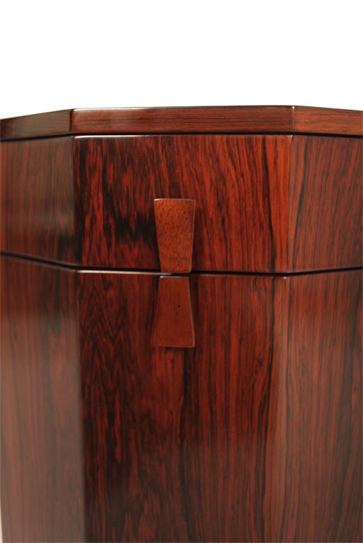 Mid-20th Century American Rosewood Decagon Dry Bar Cabinets by Harvey Probber For Sale