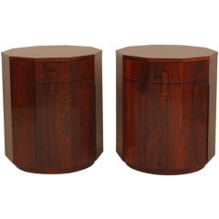 Pair of Rosewood Decagon Dry Bar Cabinets by Harvey Probber 12