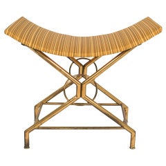 Italian Brass X-Base Bench after Gio Ponti 1