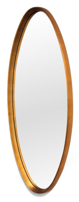 Mid-Century Modern American Oval Gold Water-Gilt Frame Mirrors by La Barge For Sale