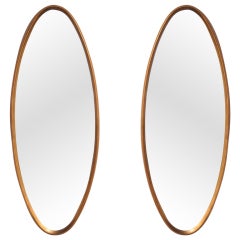 Pair of Oval Water-Gilt Frame Mirrors by La Barge 7