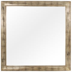 Large Square Silver Leaf Mirror by James Mont