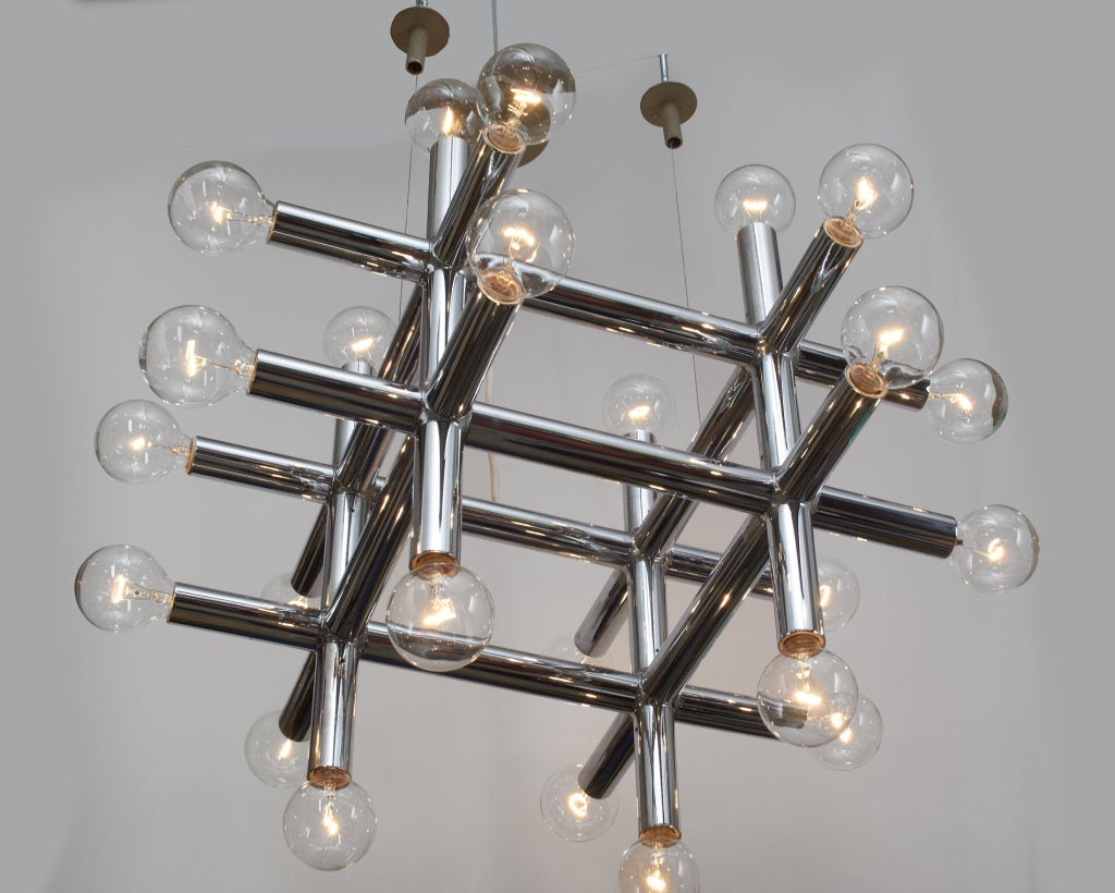 American Space Age Chandelier by Trix and Robert Haussmann for Swiss Lamps International For Sale