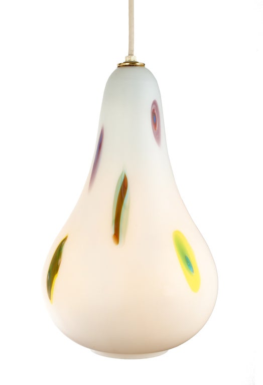 Italian Satin Glass Gourd Pendant