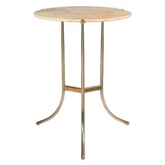 Rosa Portoghese Polished Marble "AE" End Table by Cedric Hartman