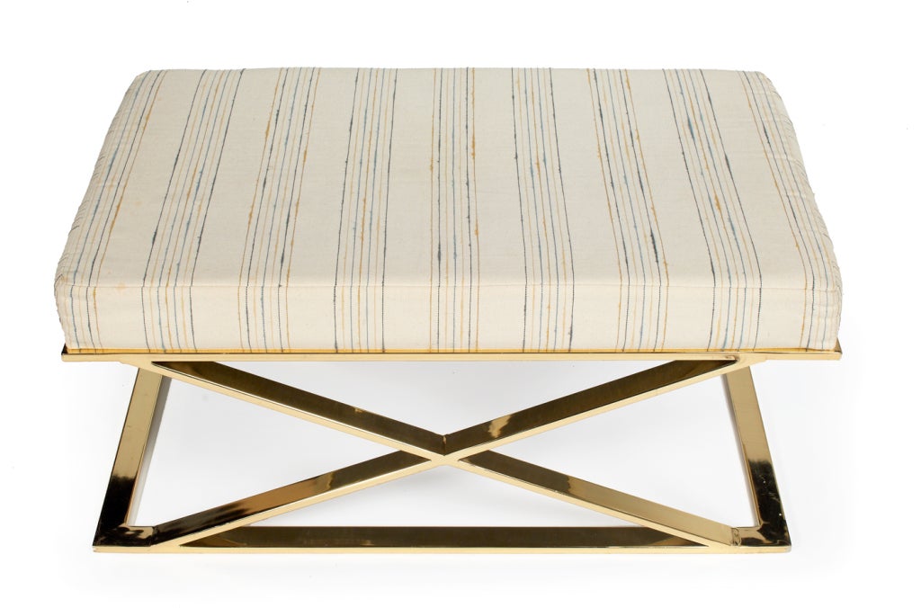 American Brass X Frame Bench by Milo Baughman for Thayer Coggin