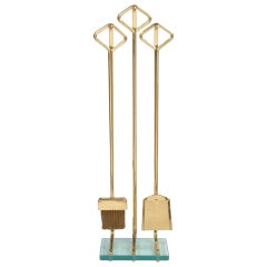 Mid-Century Modern Fireplace Tools and Chimney Pots